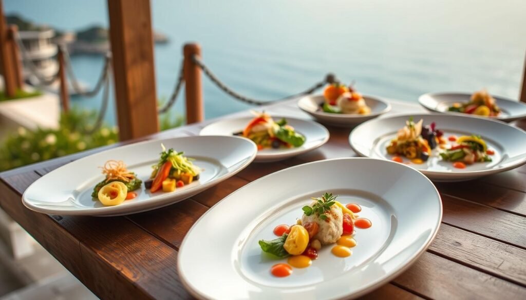 Signature dishes from Orto by Jorg Giubbani showcasing exquisite Italian Riviera cuisine
